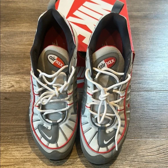 Nike Air Max 98 Men's Gray and Red Sneakers